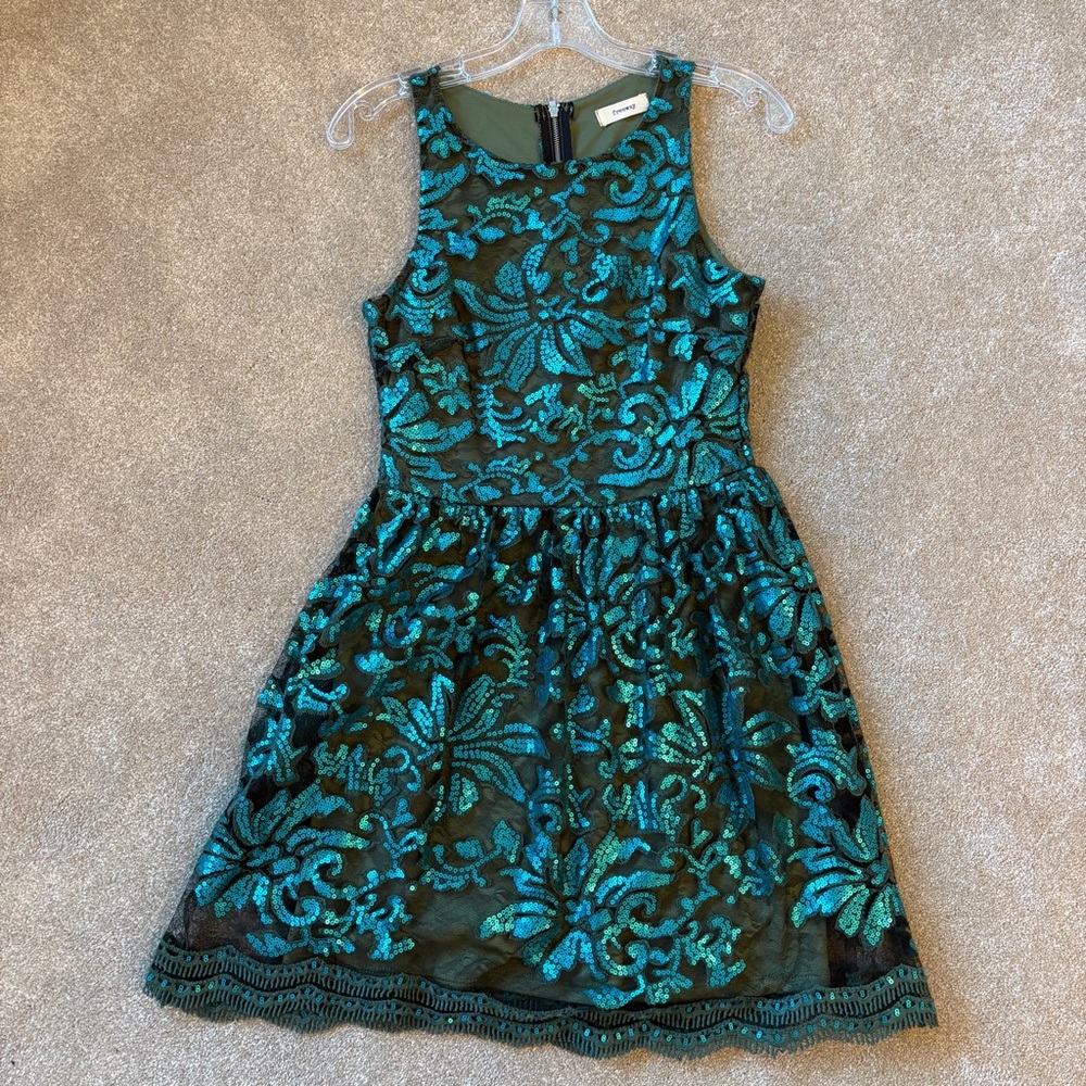 Urban Outfitters Teal and Black Mini Dress